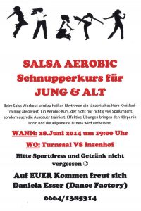 Mehr über den Artikel erfahren Salsa Aerobic Schnupperkurs