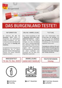 Mehr über den Artikel erfahren Information Corona-Massentests