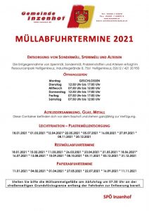 Read more about the article Müllabfuhrtermine 2021