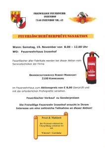 Read more about the article Feuerlöscherüberprüfungsaktion