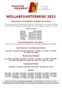 Read more about the article Müllabfuhrtermine 2023