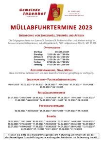 Mehr über den Artikel erfahren Müllabfuhrtermine 2023