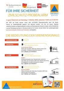 Mehr über den Artikel erfahren Zivilschutz-Probealarm am 07. Oktober 2023