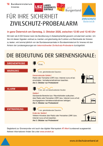 Mehr über den Artikel erfahren Zivilschutz Probealarm am Samstag, 03. Oktober 2026