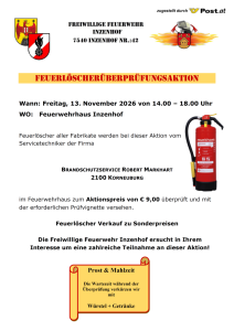 Mehr über den Artikel erfahren Feuerlöscherüberprüfung am Freitag, 13.11.2026